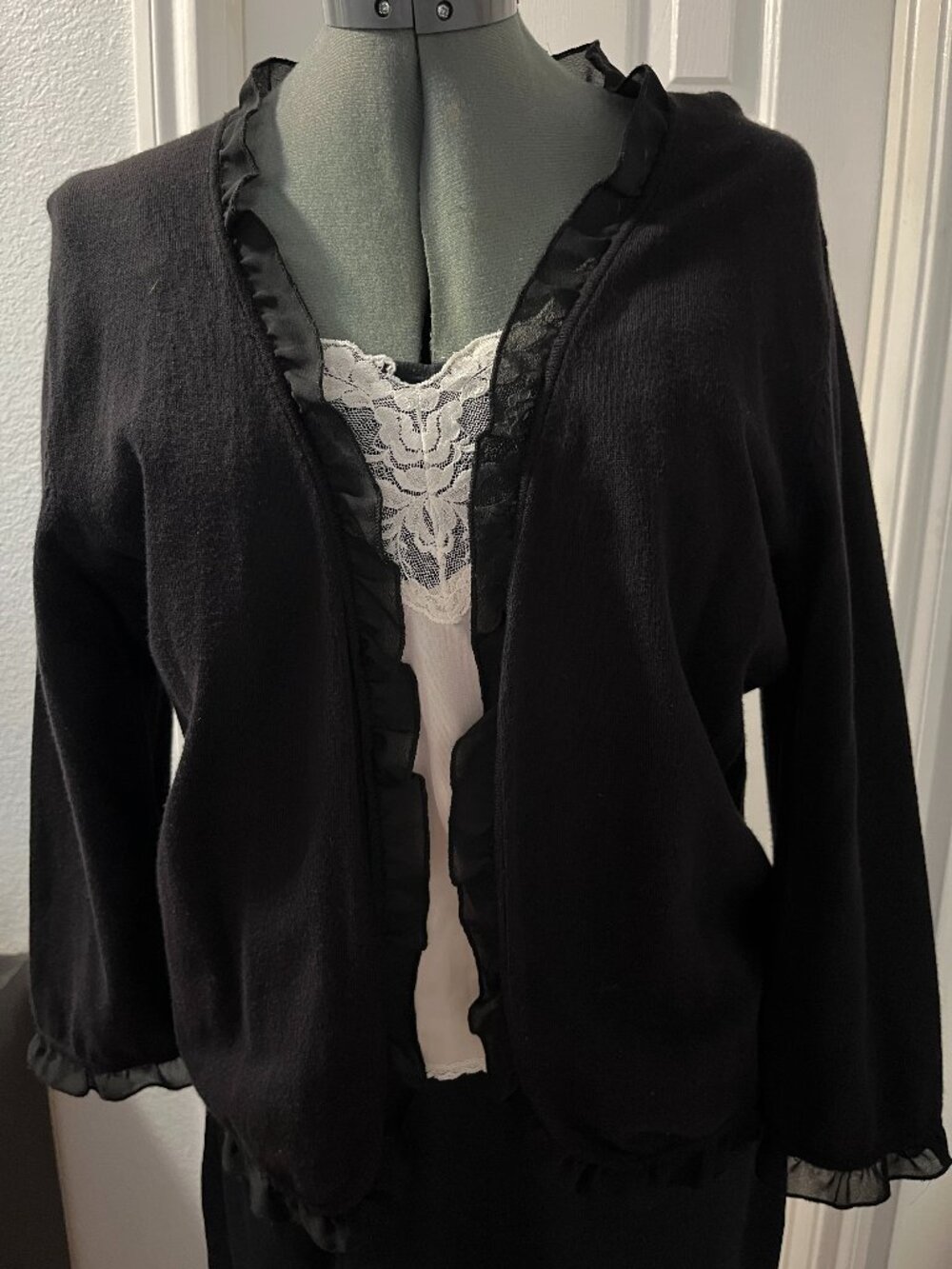 Casual Lightweight Sweater For Women, Open Front, 3/4 Sleeves, Size XL